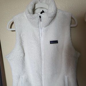 White furry Patagonia vest